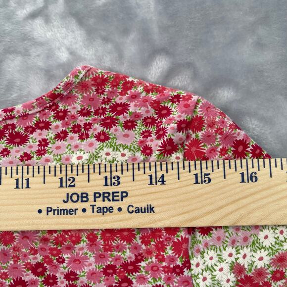 Harolds Top Womens Large Pink Floral Print Scoop Neck Tee Cropped 3/4 Sleeve - Picture 9 of 14